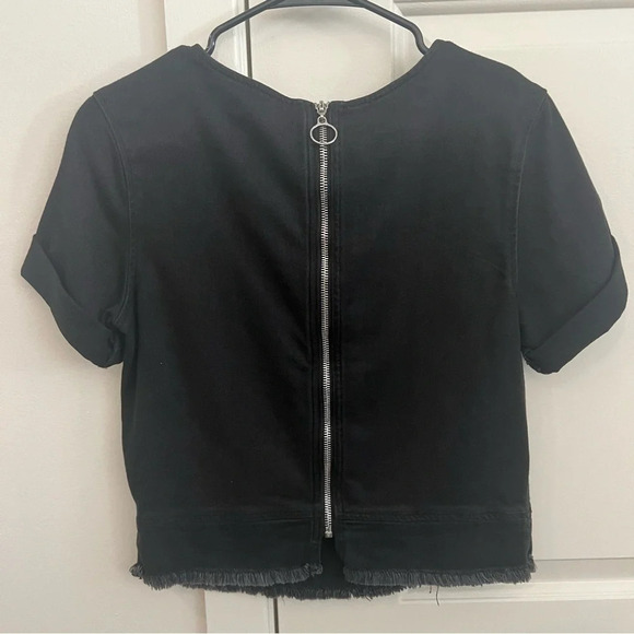 7 For All Mankind Gray Denim Top- Size XS; Never Worn - Picture 7 of 10